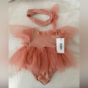 Elegant Pink Kids Formal Dress with Headband